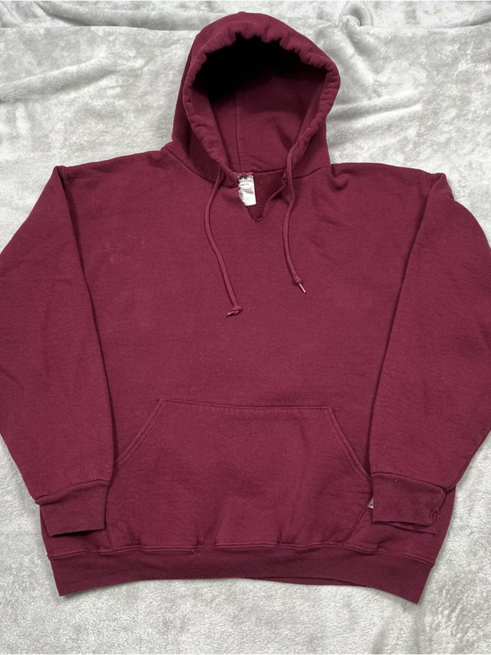 VTG Russell Athletic Pullover Hoodie Mens XL Red Sweatshirt Distressed Blank Y2K
